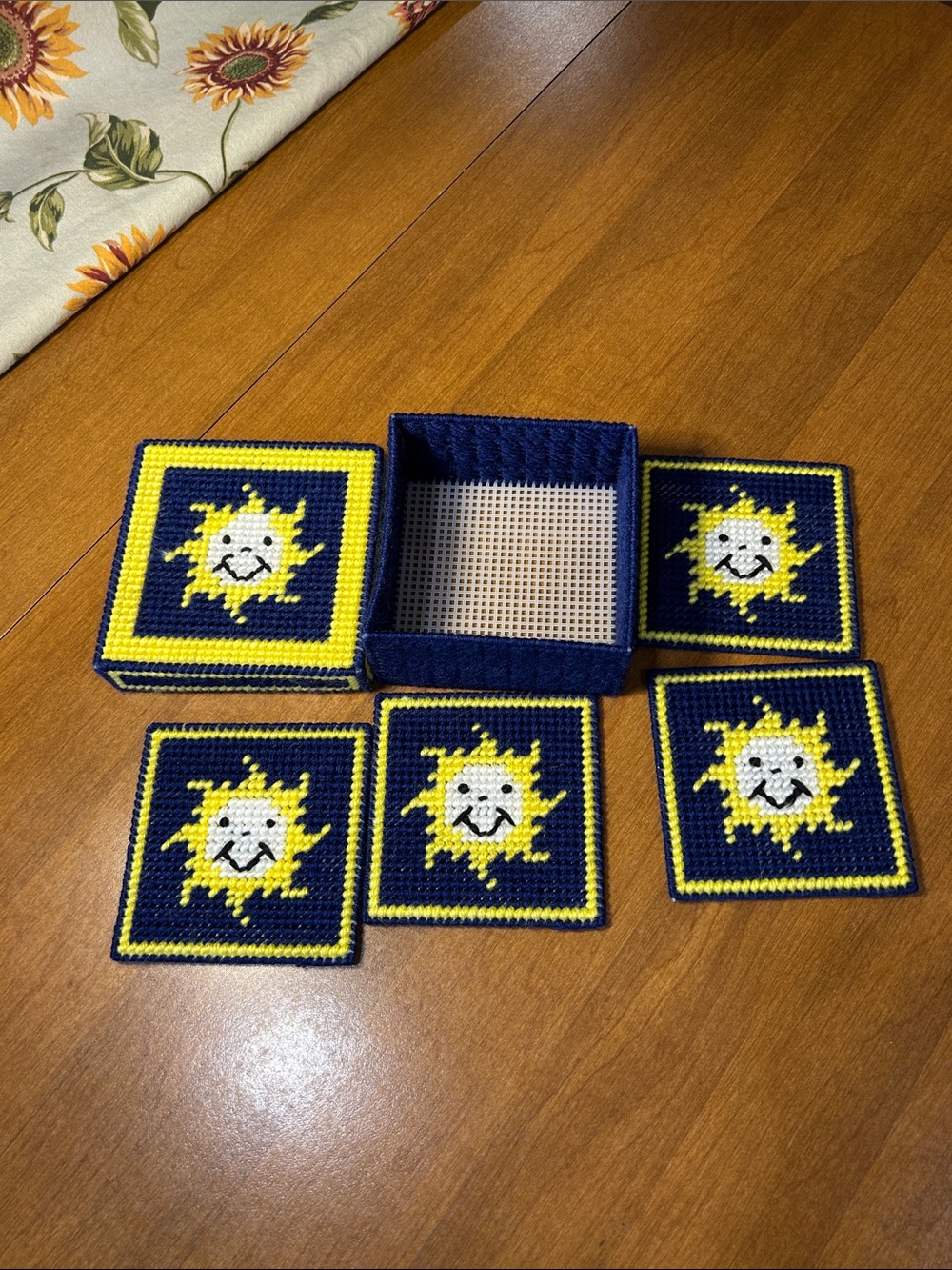 Handmade Needlepoint coaster set